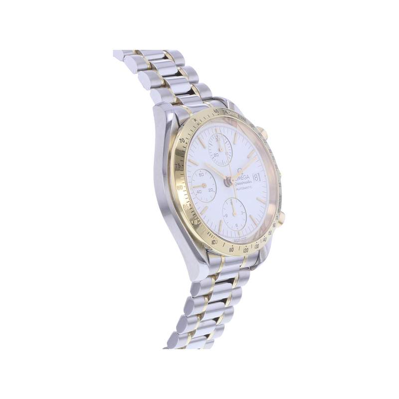 Montre d'occasion OMEGA Speedmaster Date homme automatique bracelet or jaune 750/000 et acier - vue 2