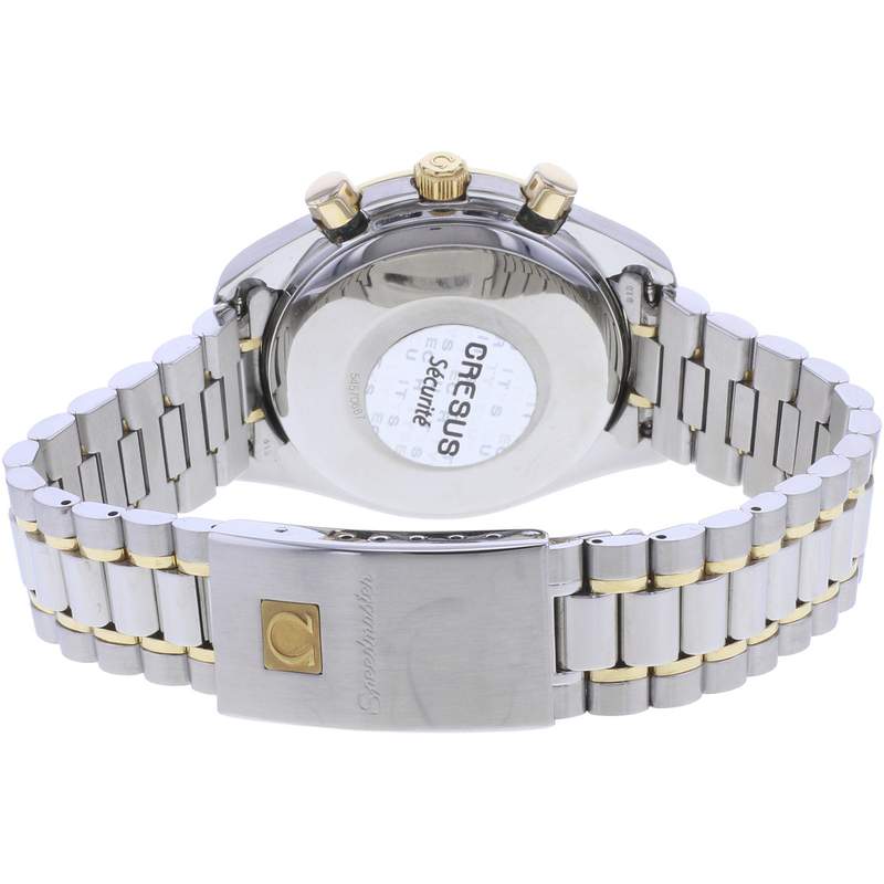Montre d'occasion OMEGA Speedmaster Date homme automatique bracelet or jaune 750/000 et acier - vue 3
