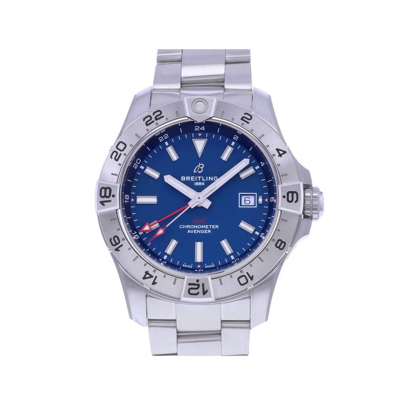 Montre d'occasion BREITLING Avenger Gmt homme mouvement automatique certifié (cosc) bracelet acier - vue 1