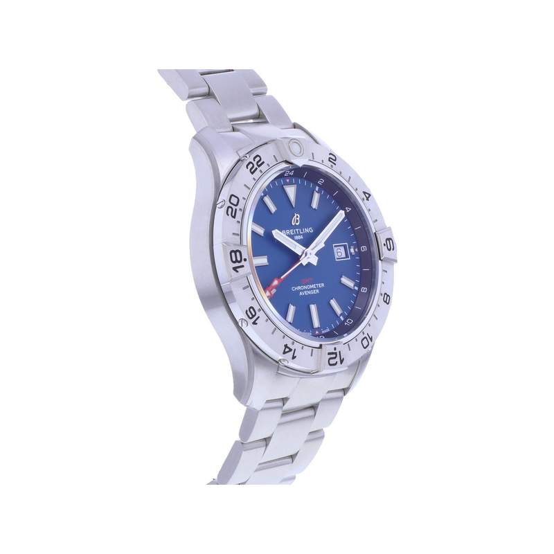 Montre d'occasion BREITLING Avenger Gmt homme mouvement automatique certifié (cosc) bracelet acier - vue 2