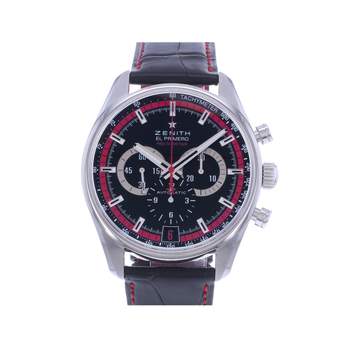 Montre d'occasion ZENITH El Primero 36000 Vph homme automatique bracelet cuir
