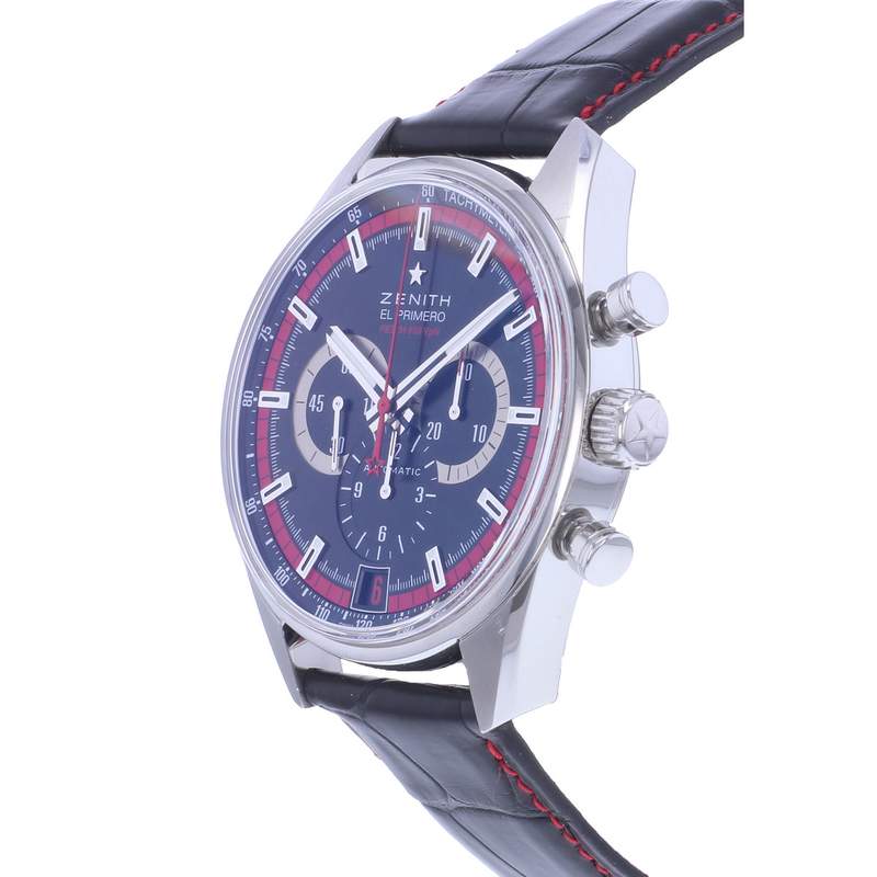 Montre d'occasion ZENITH El Primero 36000 Vph homme automatique bracelet cuir - vue D2