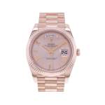 Montre d'occasion ROLEX Day-Date II homme mouvement automatique certifié (cosc) bracelet or rose 750/000 - vue 1