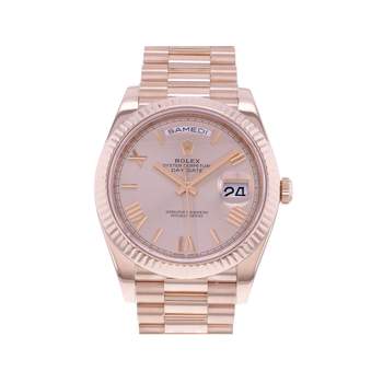 Montre d'occasion ROLEX Day-Date II homme mouvement automatique certifié (cosc) bracelet or rose 750/000