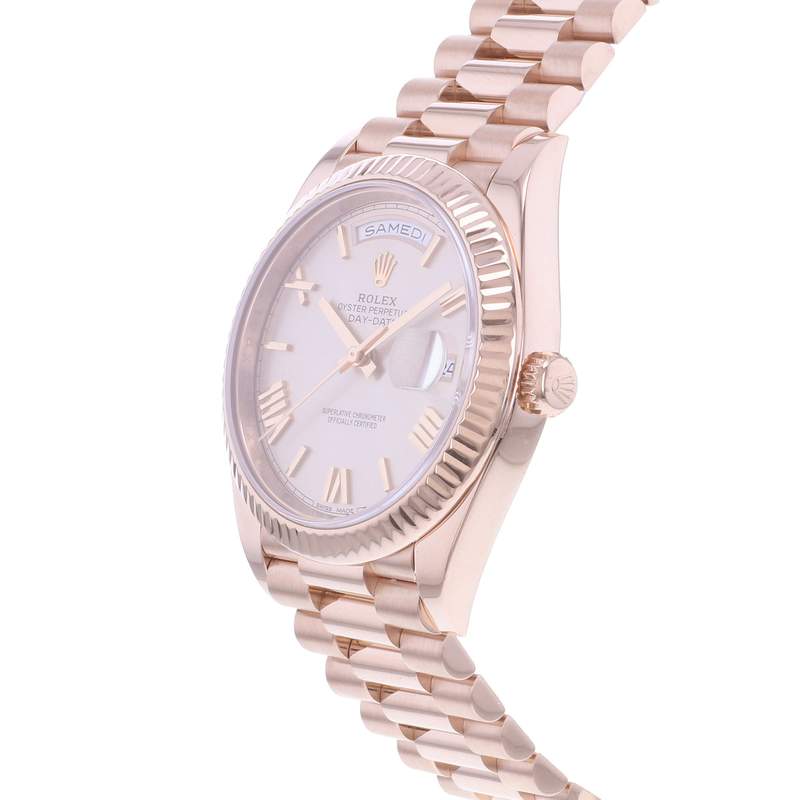 Montre d'occasion ROLEX Day-Date II homme mouvement automatique certifié (cosc) bracelet or rose 750/000 - vue D2
