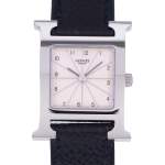Montre d'occasion HERMES Heure H femme quartz bracelet cuir d'origine - vue D1
