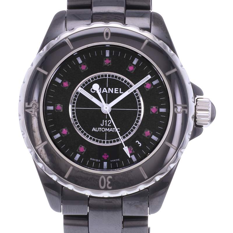 Montre d'occasion CHANEL J12 38 mm Rubis femme automatique bracelet céramique - vue D1