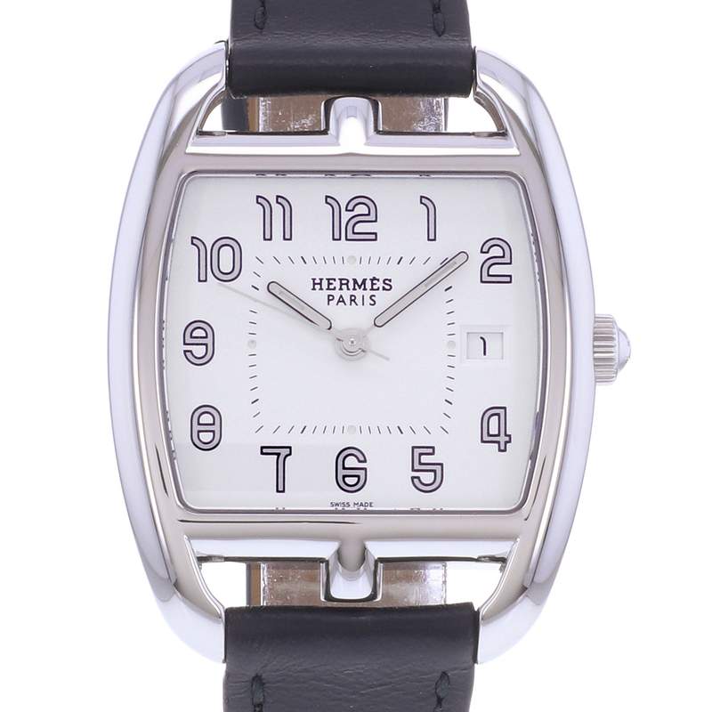 Montre d'occasion HERMES Cape Cod Tonneau mixte quartz bracelet cuir cresus - vue D1