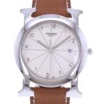 Montre d'occasion HERMES Heure H Ronde mixte quartz bracelet cuir d'origine - vue D1