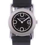 Montre d'occasion HERMES Barenia Ronde femme quartz bracelet cuir d'origine - vue D1