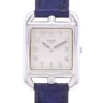Montre d'occasion HERMES Cape Cod Argent femme quartz bracelet cuir d'origine - vue D1