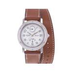 Montre d'occasion HERMES Clipper Chrono homme automatique bracelet cuir d'origine - vue 1