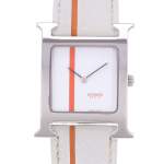 Montre d'occasion HERMES Heure H MM femme quartz bracelet cuir d'origine - vue D1