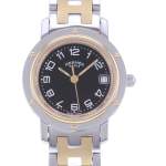 Montre d'occasion HERMES Clipper femme quartz bracelet acier et plaqué or - vue D1