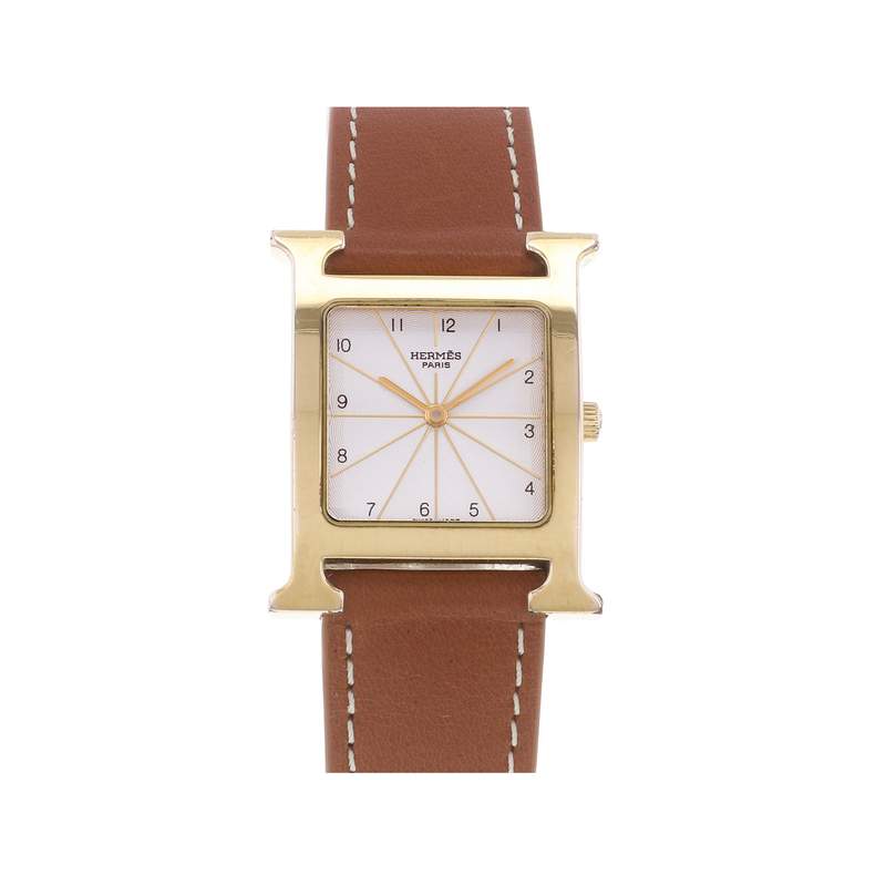 Montre d'occasion HERMES Heure H MM femme quartz bracelet cuir - vue 1