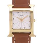 Montre d'occasion HERMES Heure H MM femme quartz bracelet cuir - vue D1