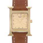 Montre d'occasion HERMES Heure H femme quartz bracelet cuir cresus - vue D1