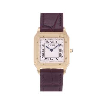 Montre d'occasion CARTIER Santos Dumont Collection Privée mixte mécanique bracelet cuir cresus