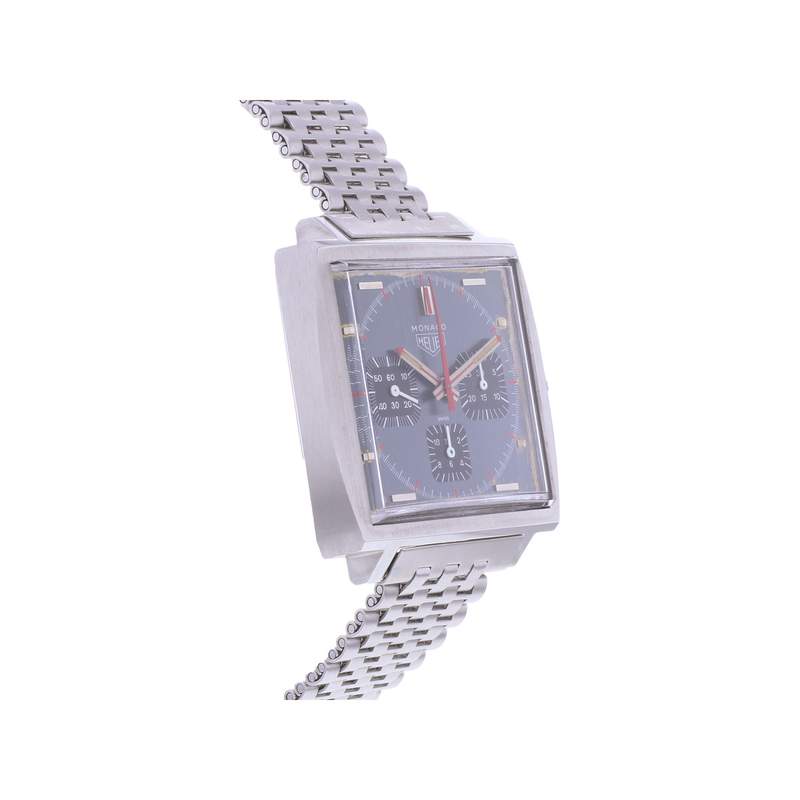 Montre d'occasion HEUER Monaco Chronographe Vintage homme mécanique bracelet acier - vue 2