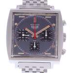 Montre d'occasion HEUER Monaco Chronographe Vintage homme mécanique bracelet acier - vue D1