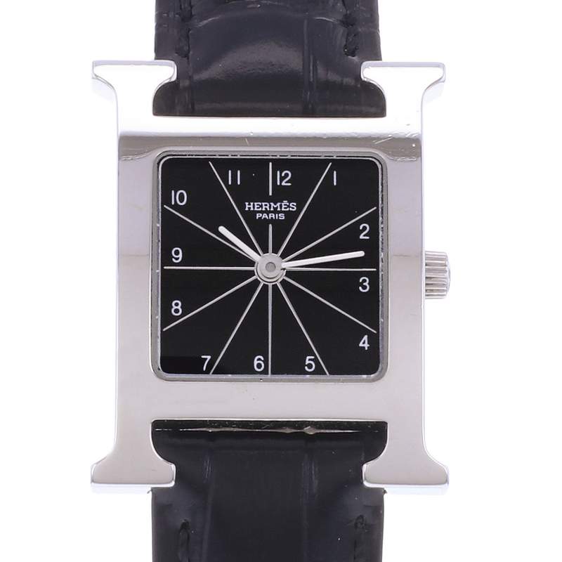 Montre d'occasion HERMES Heure H femme quartz bracelet cuir - vue D1