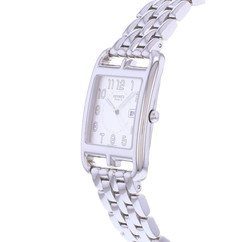 Montre d'occasion HERMES Cape Cod GM femme quartz bracelet acier - vue D2