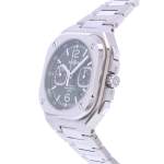 Montre d'occasion BELL & ROSS BR-05 Chrono Green Steel homme automatique bracelet acier - vue D2