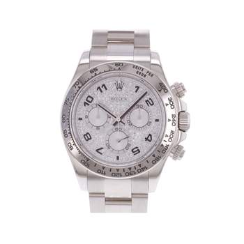 Montre d'occasion ROLEX Cosmograph Daytona homme mouvement automatique certifié (cosc) bracelet or blanc 750/000