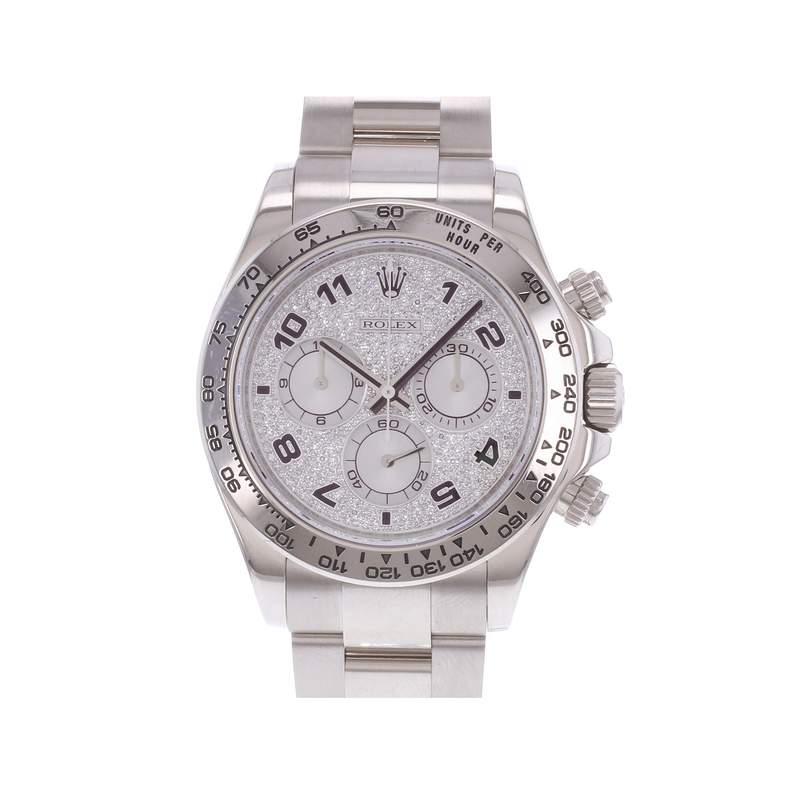 Montre d'occasion ROLEX Cosmograph Daytona homme mouvement automatique certifié (cosc) bracelet or blanc 750/000 - vue 1