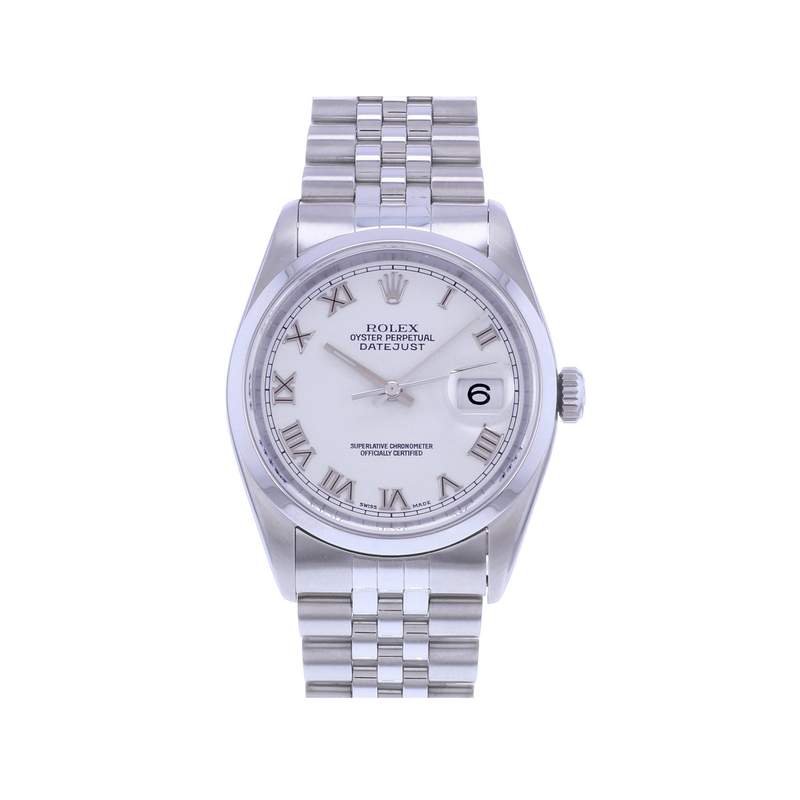 Montre d'occasion ROLEX DateJust 36 homme mouvement automatique certifié (cosc) bracelet acier - vue 1