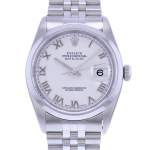 Montre d'occasion ROLEX DateJust 36 homme mouvement automatique certifié (cosc) bracelet acier - vue D1