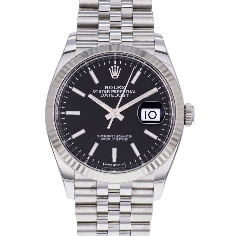 Montre d'occasion ROLEX DateJust 36 homme mouvement automatique certifié (cosc) bracelet acier - vue D1