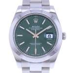 Montre d'occasion ROLEX DateJust 41 Mint homme mouvement automatique certifié (cosc) bracelet acier - vue D1