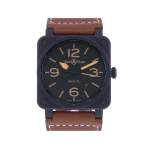 Montre d'occasion BELL & ROSS BR03-92 Heritage homme automatique bracelet cuir d'origine - vue 1
