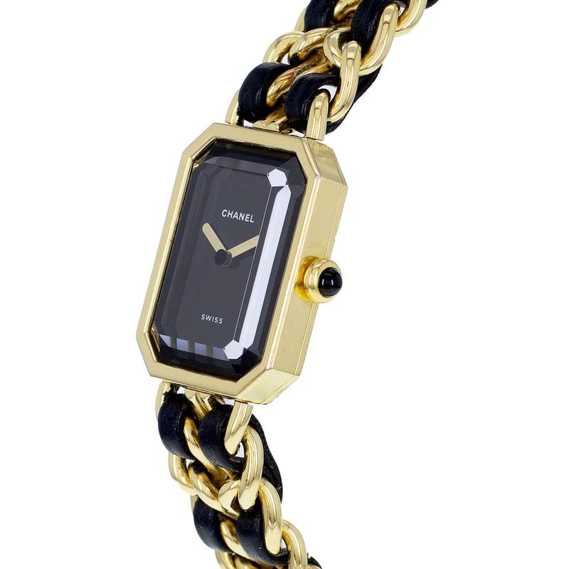 Montre d'occasion CHANEL Première S femme quartz bracelet plaqué or - vue D2