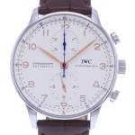 Montre d'occasion IWC Portugaise Chronographe homme automatique bracelet cuir cresus - vue D1