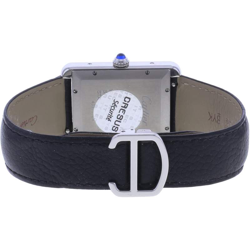 Montre d'occasion CARTIER Tank Solo XL homme automatique bracelet cuir d'origine - vue 3