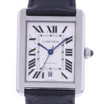 Montre d'occasion CARTIER Tank Solo XL homme automatique bracelet cuir d'origine - vue D1