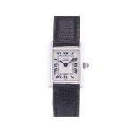 Montre d'occasion CARTIER Must Argent femme quartz bracelet cuir cresus - vue 1