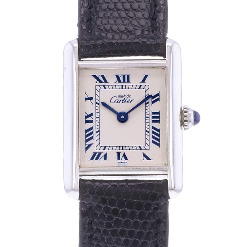 Montre d'occasion CARTIER Must Argent femme quartz bracelet cuir cresus - vue D1