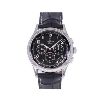 Montre d'occasion ZENITH Prime Chronographe homme mécanique bracelet cuir cresus