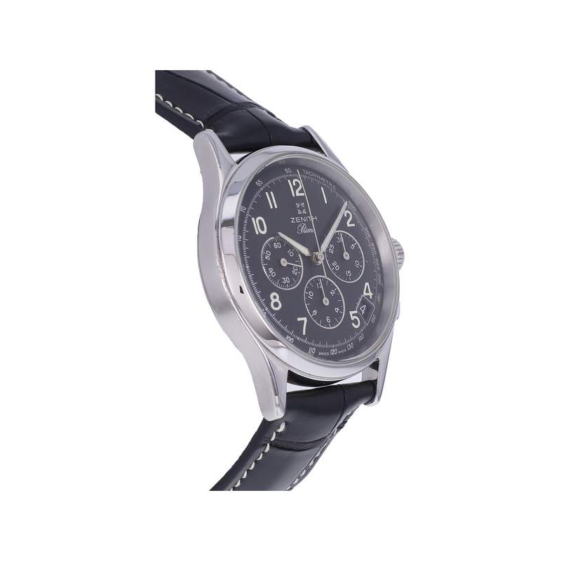 Montre d'occasion ZENITH Prime Chronographe homme mécanique bracelet cuir cresus - vue 2