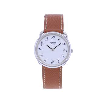 Montre d'occasion HERMES Arceau femme quartz bracelet cuir d'origine