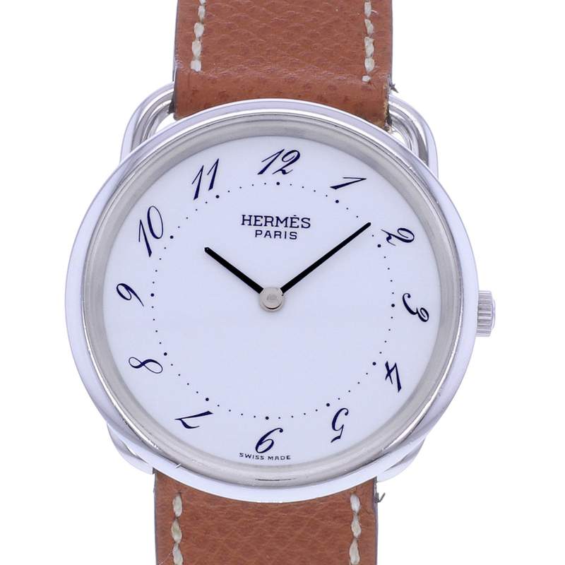 Montre d'occasion HERMES Arceau femme quartz bracelet cuir d'origine - vue D1