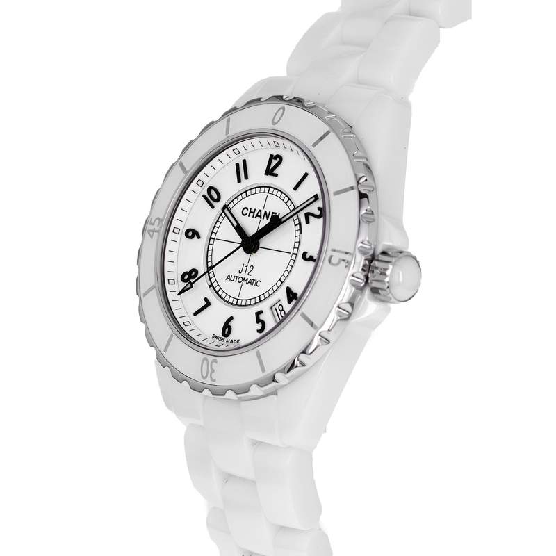 Montre d'occasion CHANEL J12 38 mm femme automatique bracelet céramique - vue D2