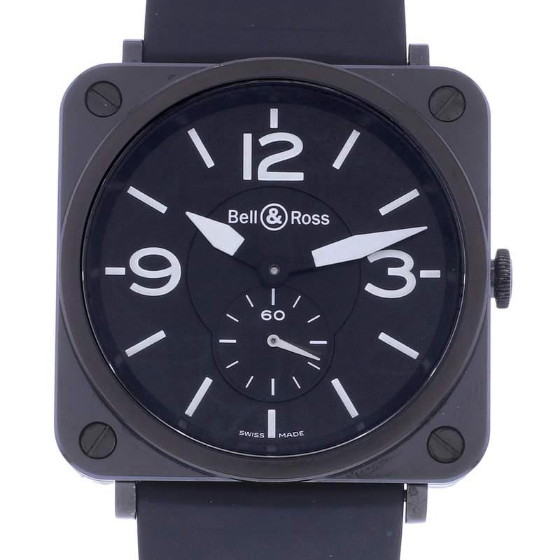 Montre d'occasion BELL & ROSS BRS-98 Céramique homme quartz bracelet caoutchouc - vue D1