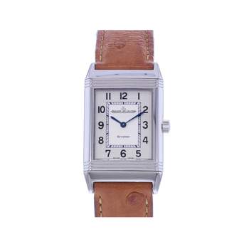 Montre d'occasion JAEGER LECOULTRE Reverso Classique mixte quartz bracelet cuir d'origine