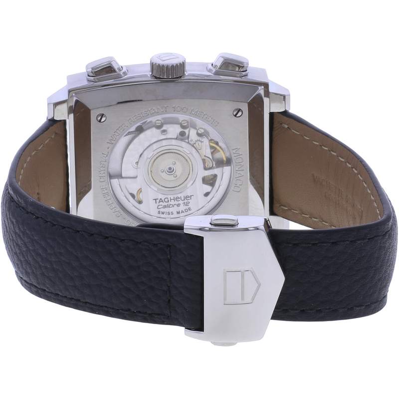 Montre d'occasion TAG HEUER Monaco homme automatique bracelet cuir cresus - vue 3