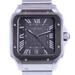 Montre d'occasion CARTIER Santos homme automatique bracelet acier - vue D1