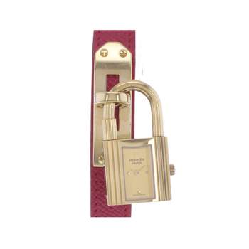 Montre d'occasion HERMES Kelly Lock femme quartz bracelet cuir d'origine